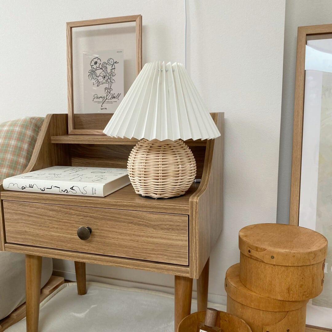 Ravuena Rattan Pleated Table lamp