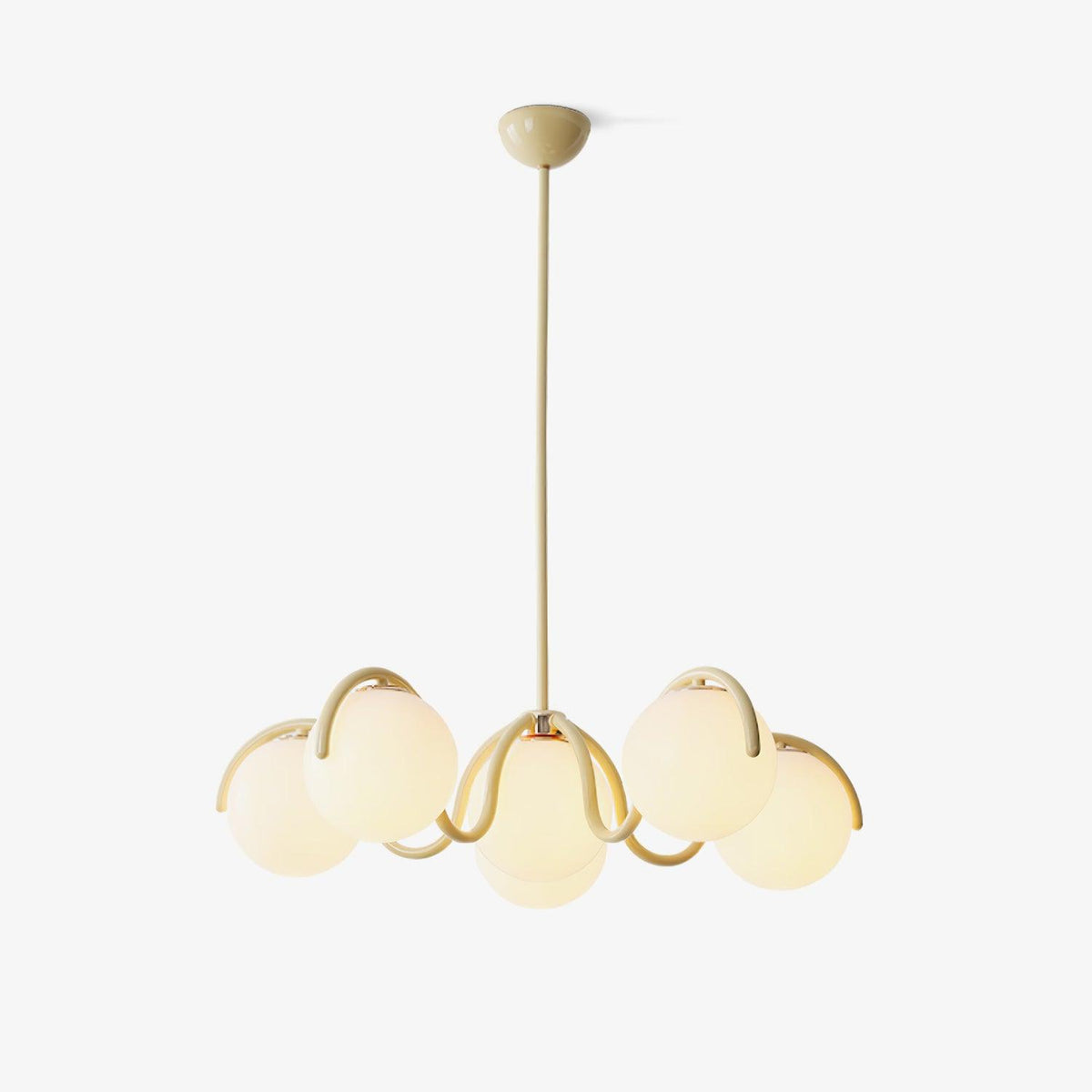 Zapiler Curve Linear Chandelier Red&Silver
