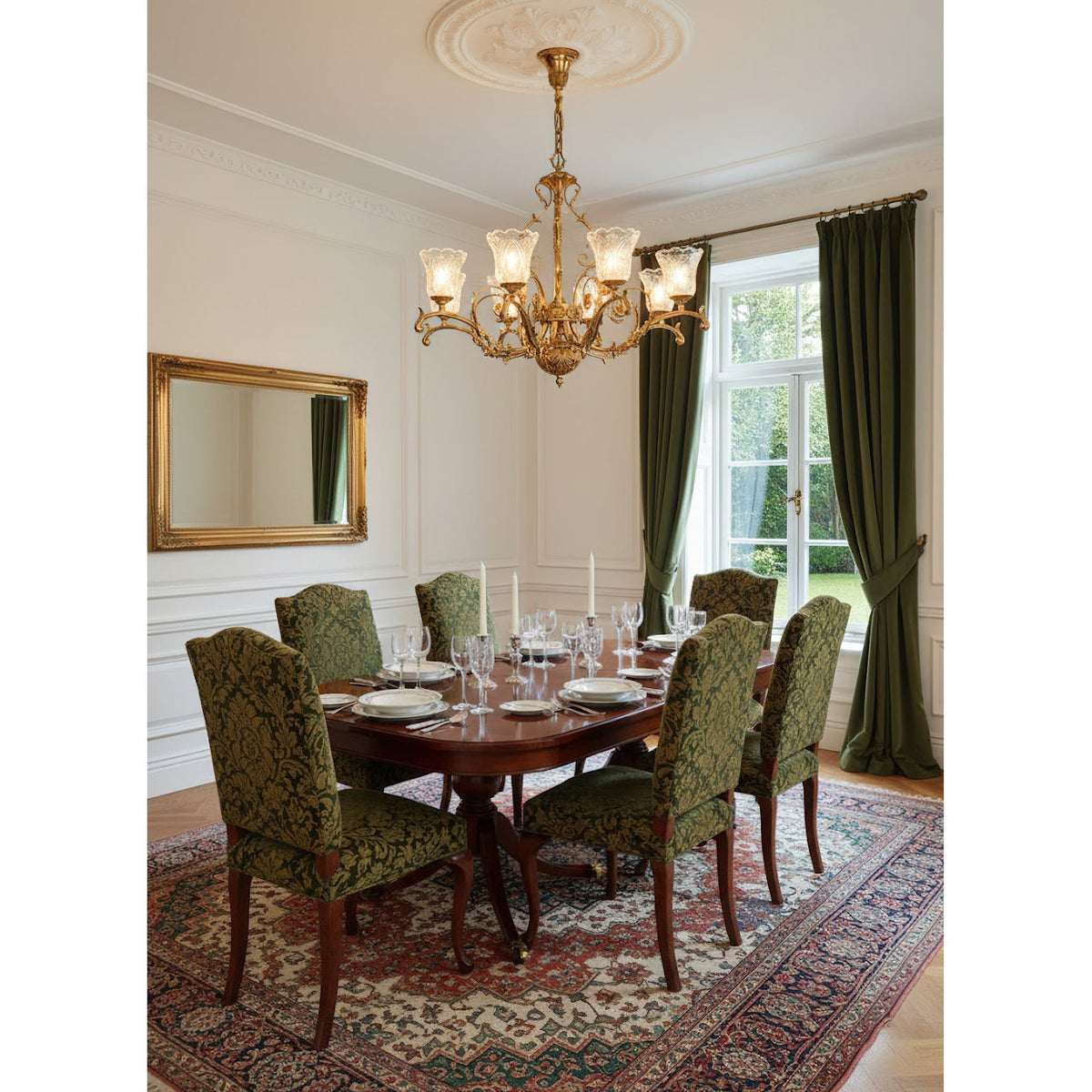 Regency Acanthus Brass Chandelier