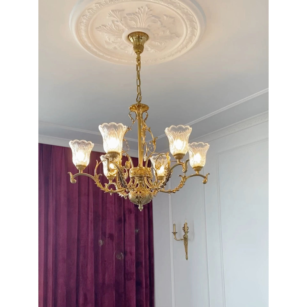 Regency Acanthus Brass Chandelier
