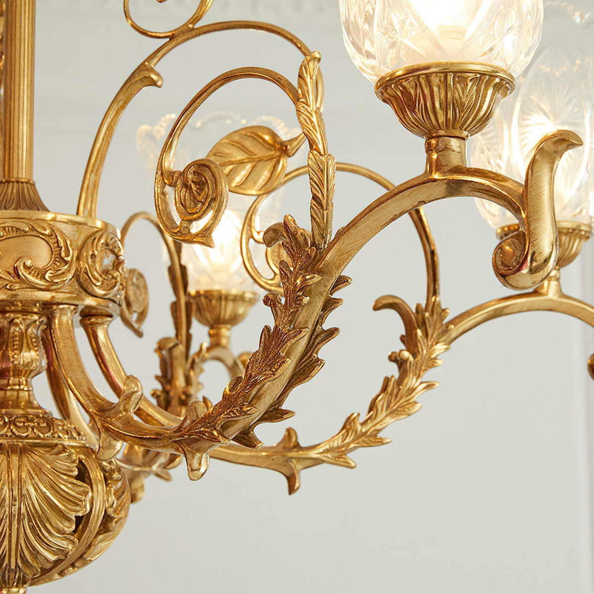 Regency Acanthus Brass Chandelier