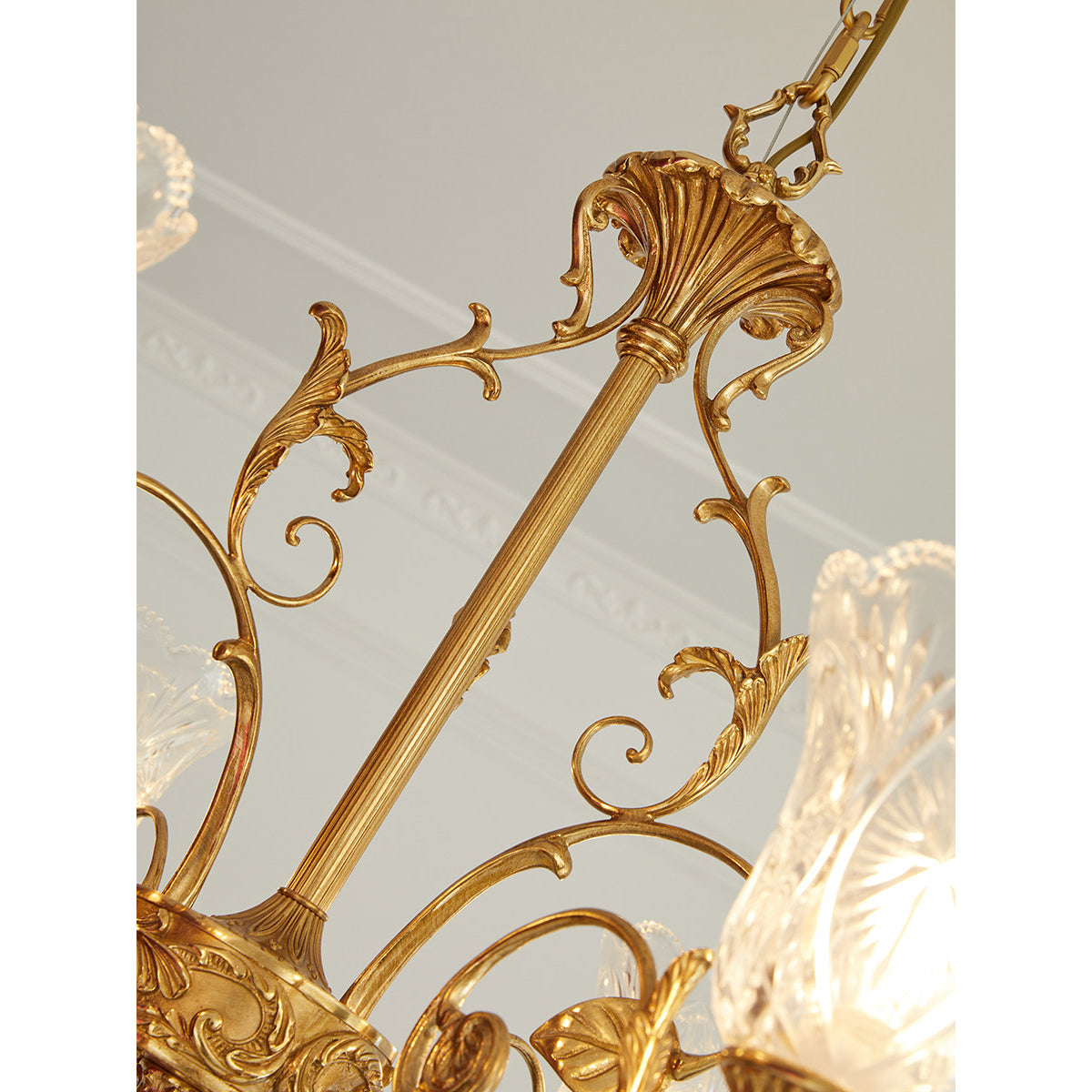 Regency Acanthus Brass Chandelier