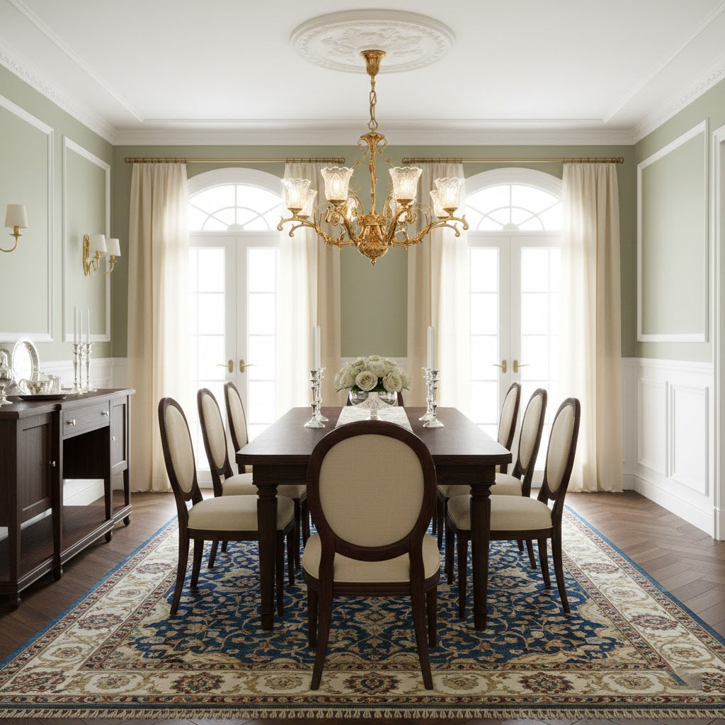 Regency Acanthus Brass Chandelier