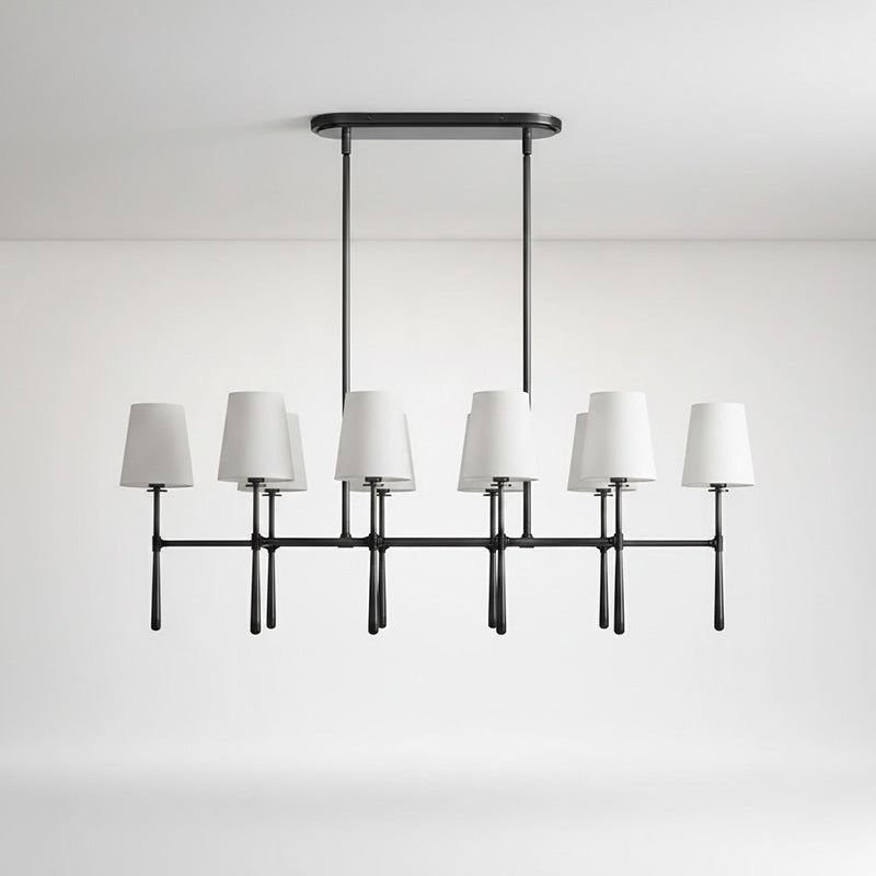 Modern Double Linear Brass Chandelier