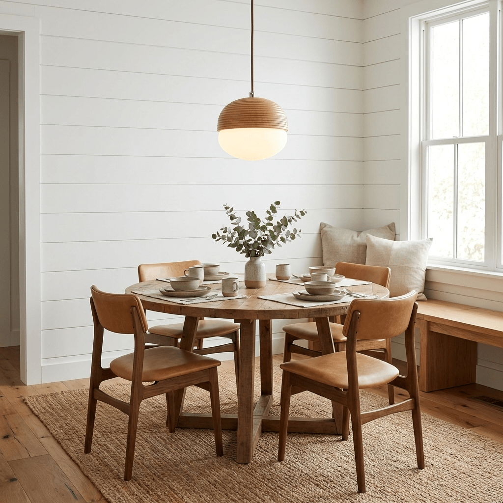 Rinivira Ribbed Wood Globe Pendant Light
