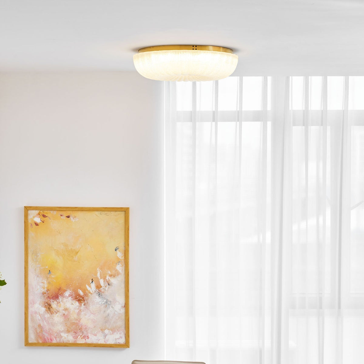 Delafield Ripple Glass Flush Mount Ceiling Light