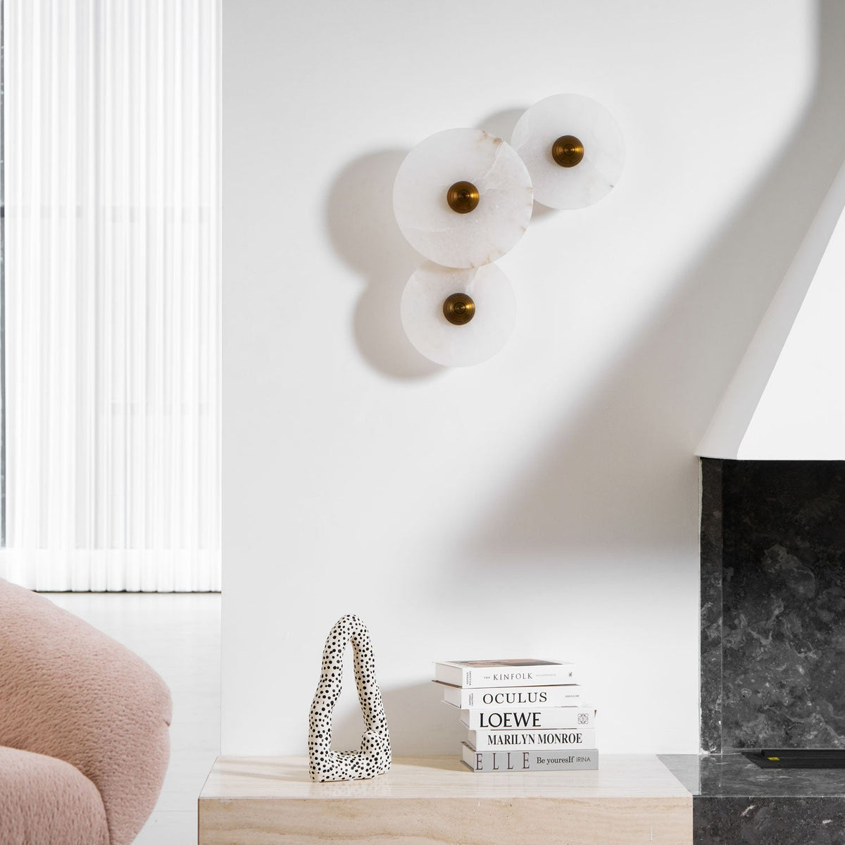 Albireria Minimalist Alabaster Ceiling Light