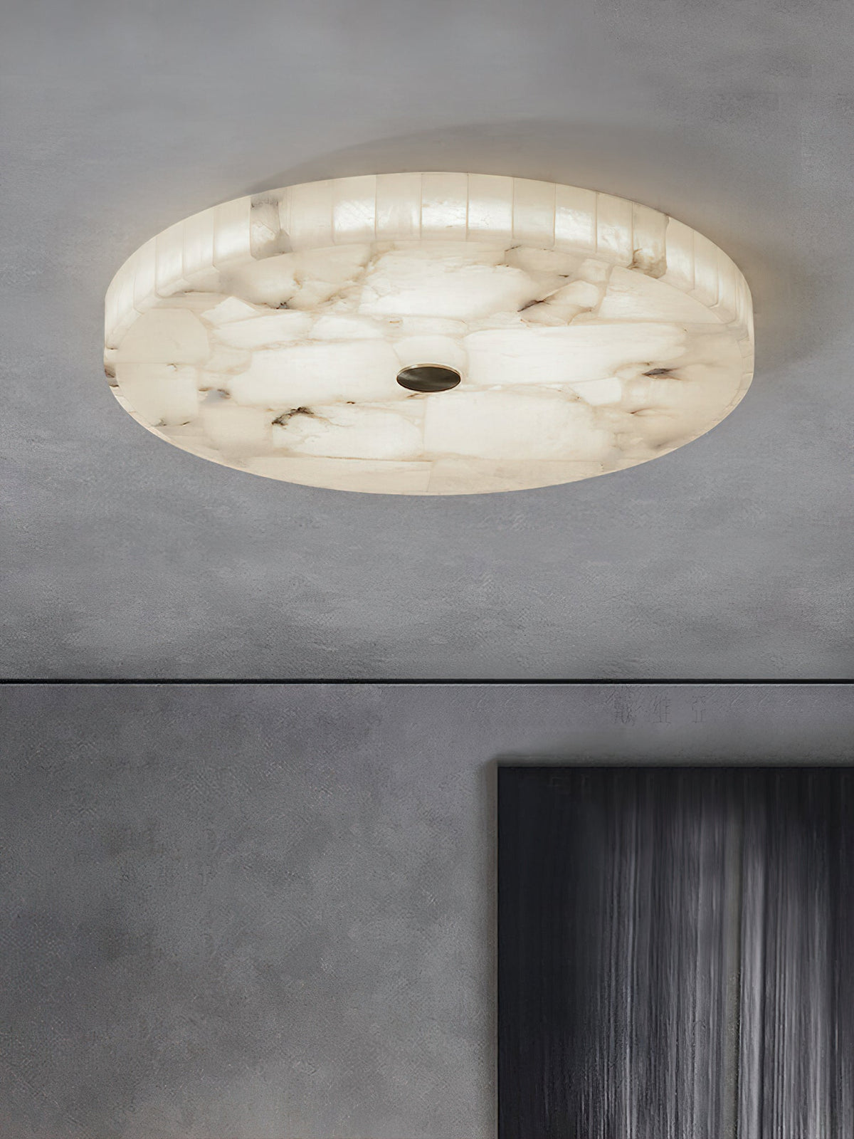 Vosilis Round Alabaster Ceiling Lamp-Relic Pieces