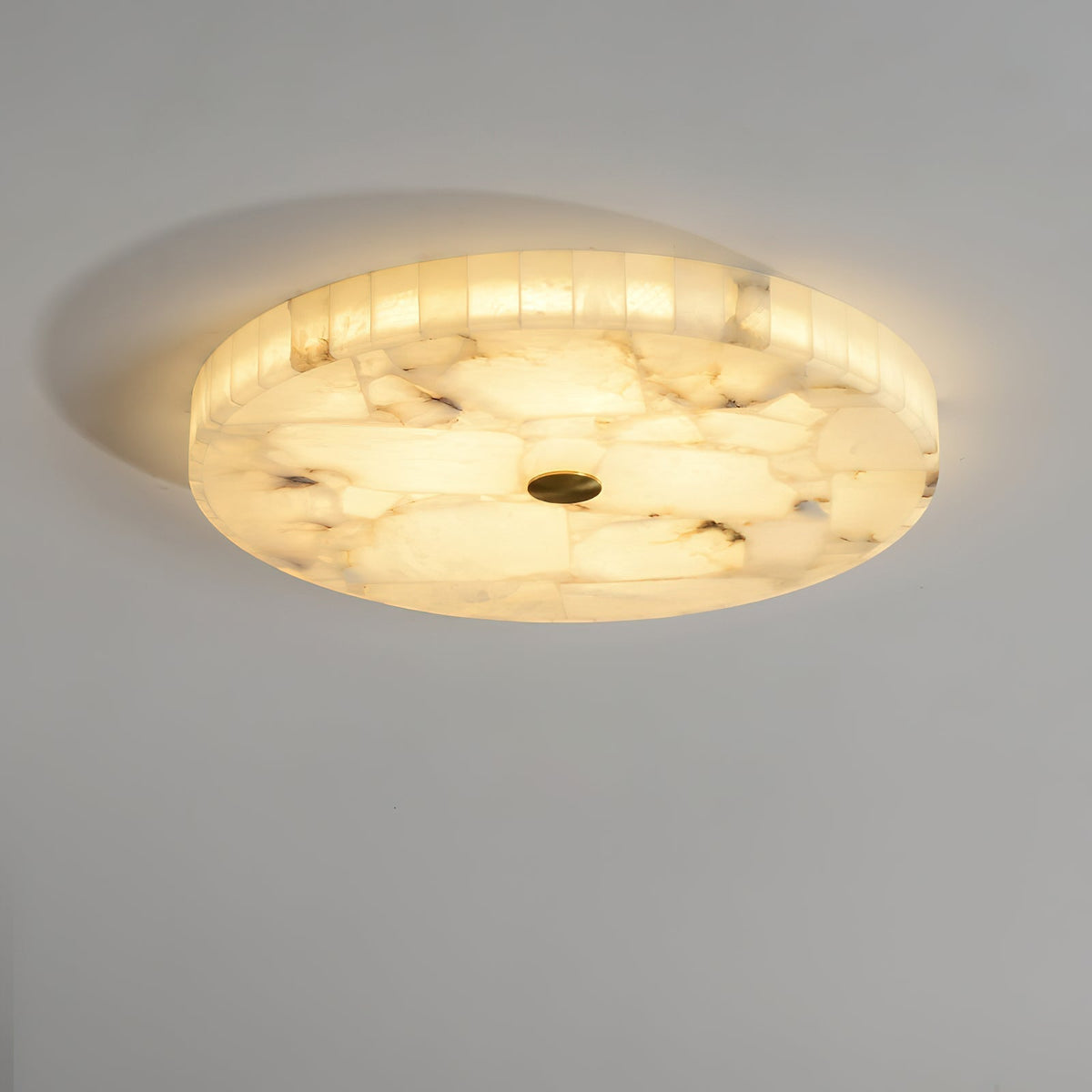 Vosilis Round Alabaster Ceiling Lamp-Relic Pieces