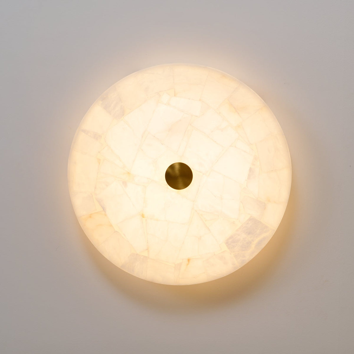 Vosilis Round Alabaster Ceiling Lamp-Relic Pieces