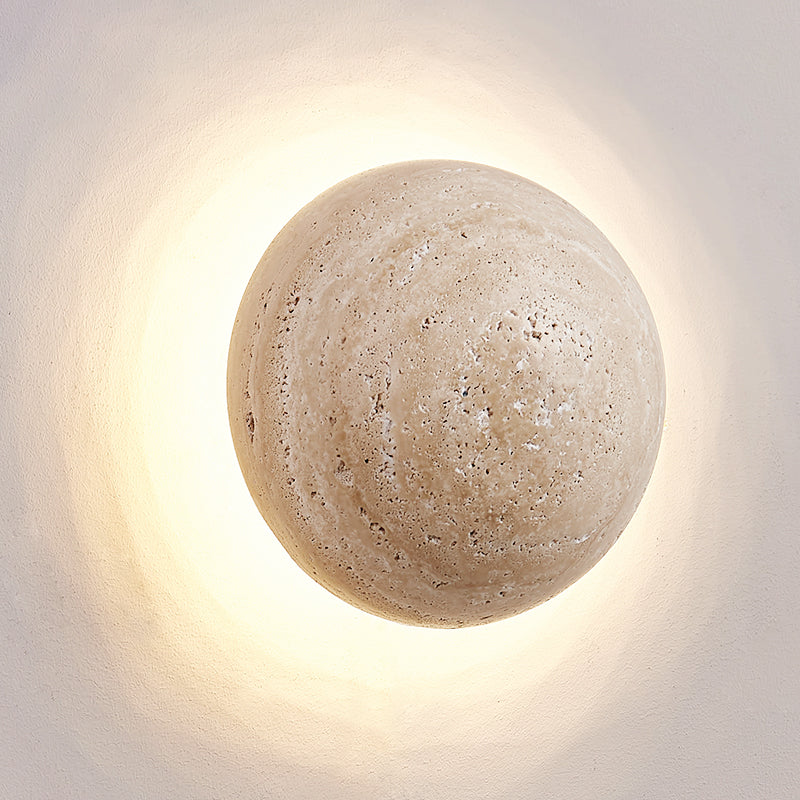 Tavenise Round Travertine Wall Lamp