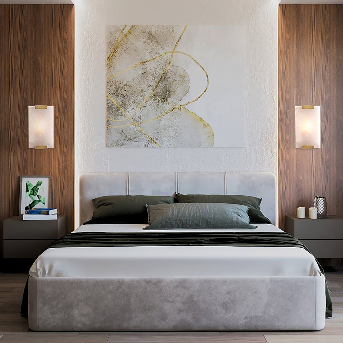 Velen Wall Lamp Alabaster Panel Glow