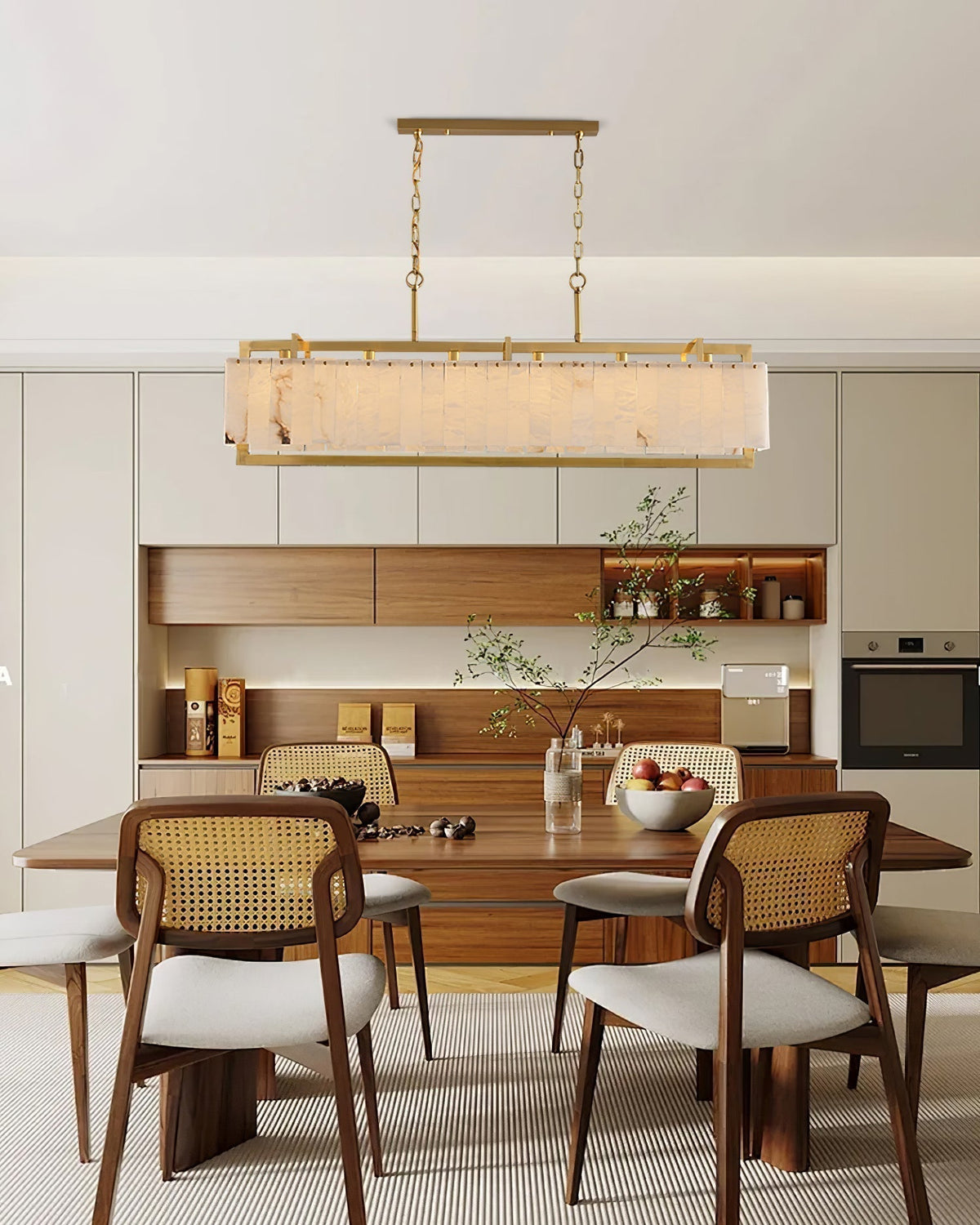 Ruben Chandelier Alabaster Rectangular Luxe