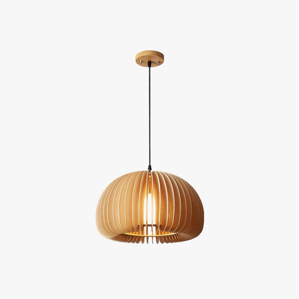 Lusebit Pumpkin Pendant Light, Wood