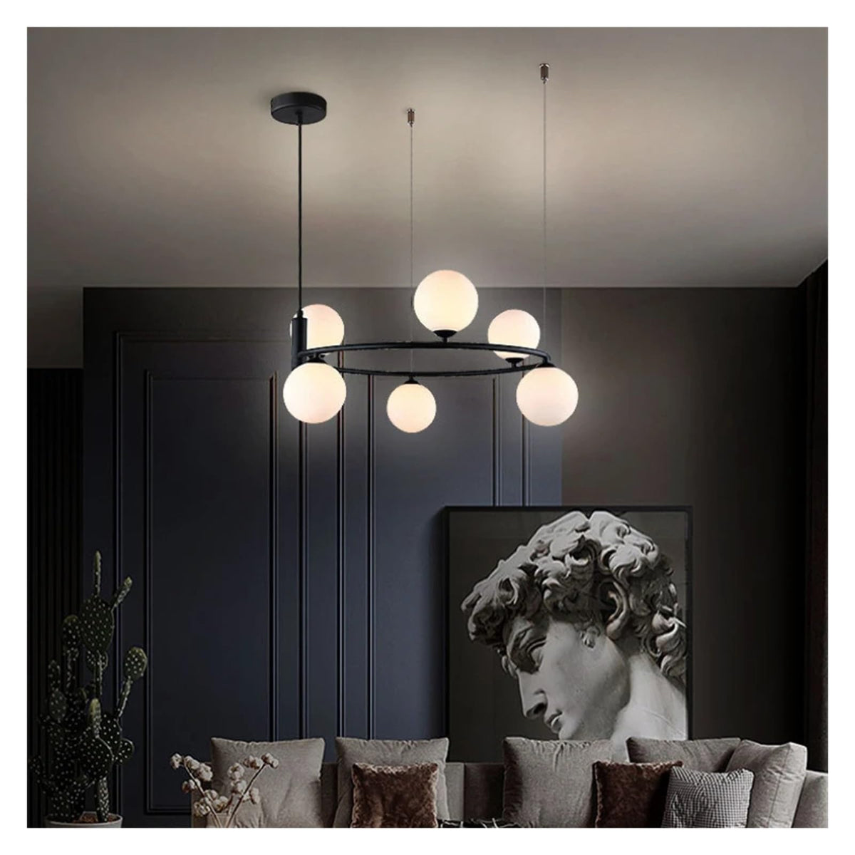 Tukubon Nordic Ring Magic Bean Pendant Light Black/Gold Metal