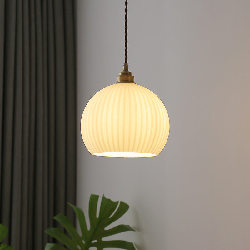 Katudeti Minimalist Sphere Metal/Glass LED Pendant Light White/Transparent