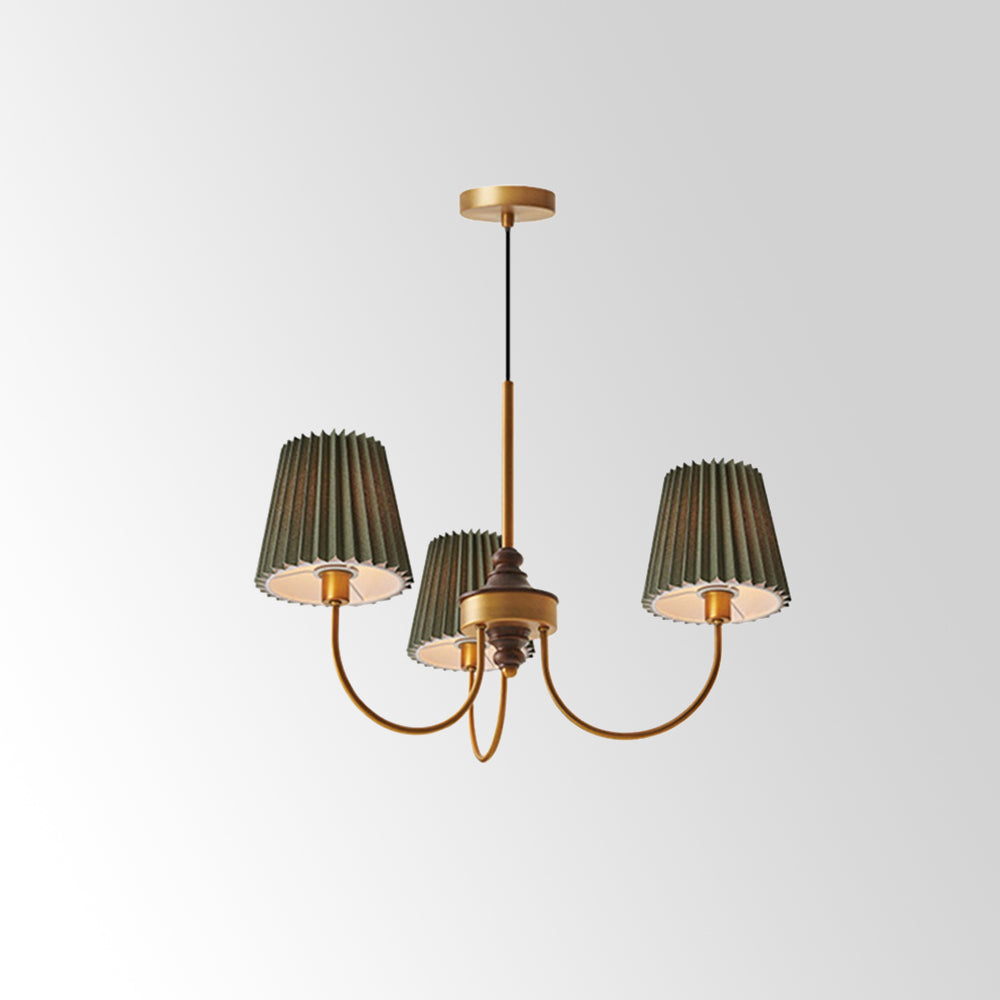 Pesotek Modern Retro Fabric Chandelier, White/Green
