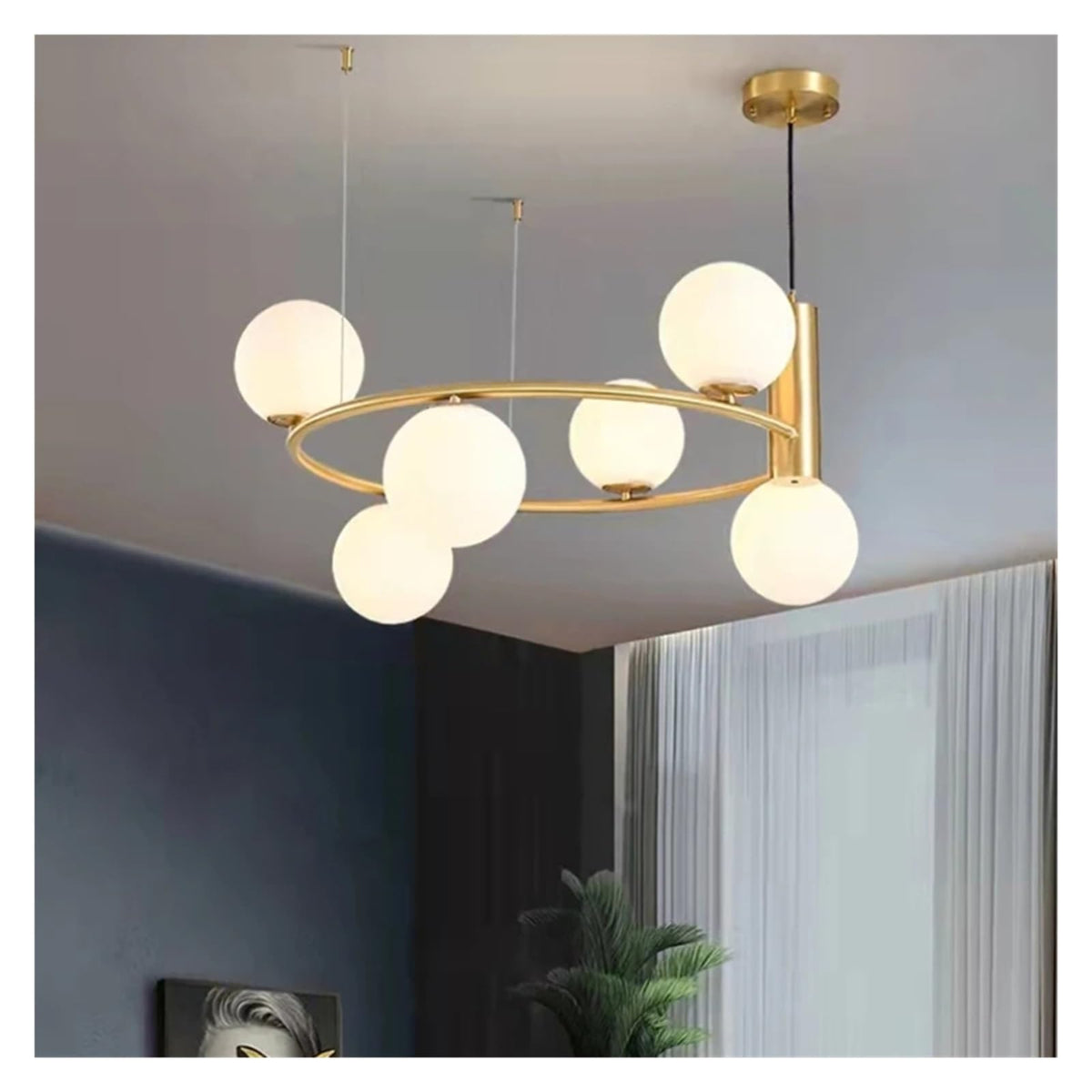 Tukubon Nordic Ring Magic Bean Pendant Light Black/Gold Metal