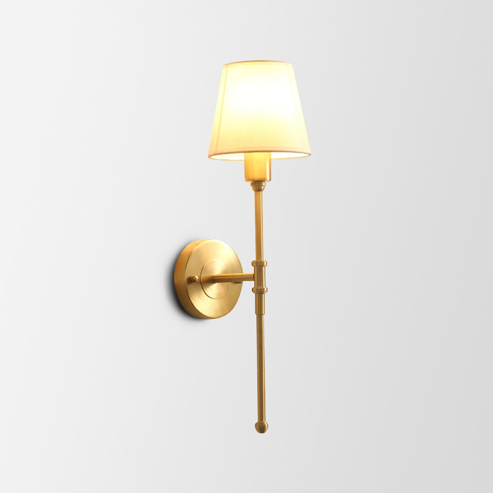Busenet Vintage Rustic Lantern Fabric LED Wall Lamp, Gold