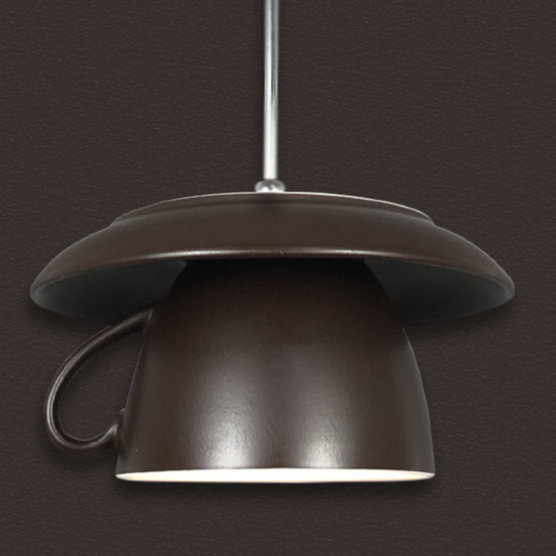 Bugidodu Pop Art Cup Ceramic LED Pendant Light Study Bedroom