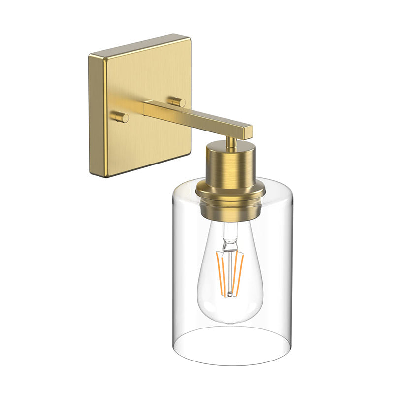 Rumorot Modern Mirror Front Black Vanity Wall Lamp, Metal/Glass