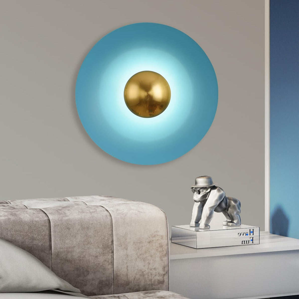 Natubine Minimalist Plate LED Indoor Wall Lamp Metal Hotel Bedroom