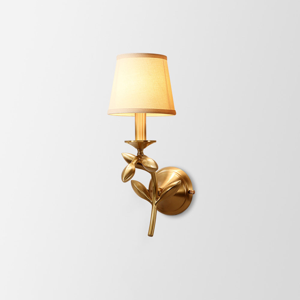 Busenet Vintage Rustic Lantern Fabric LED Wall Lamp, Gold