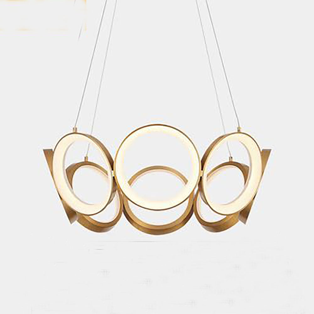 Sapikot Luxury Ring Metal Pendant Light, Gold