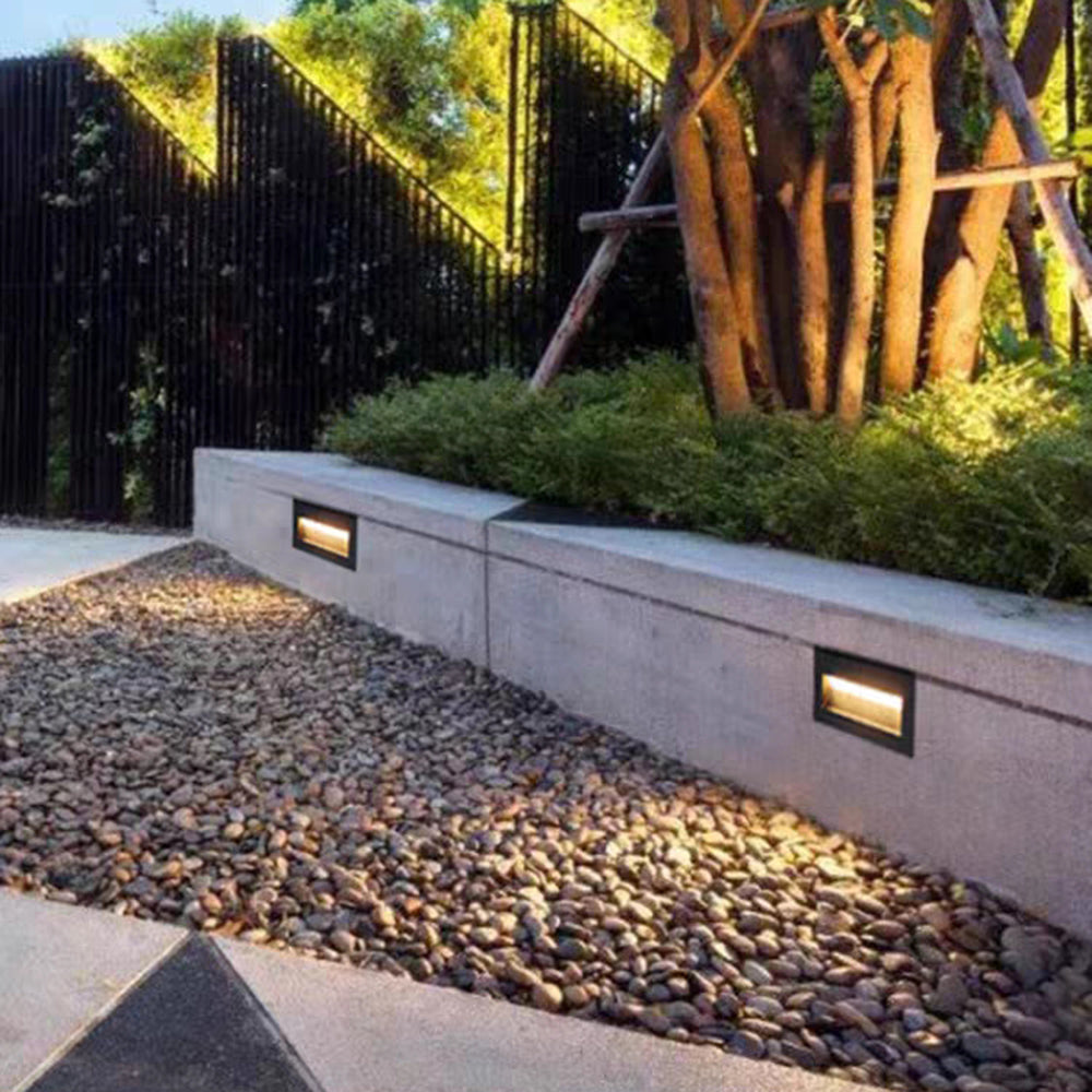 Masolem Modern Metal Square Outdoor Deck/Step Light, Black