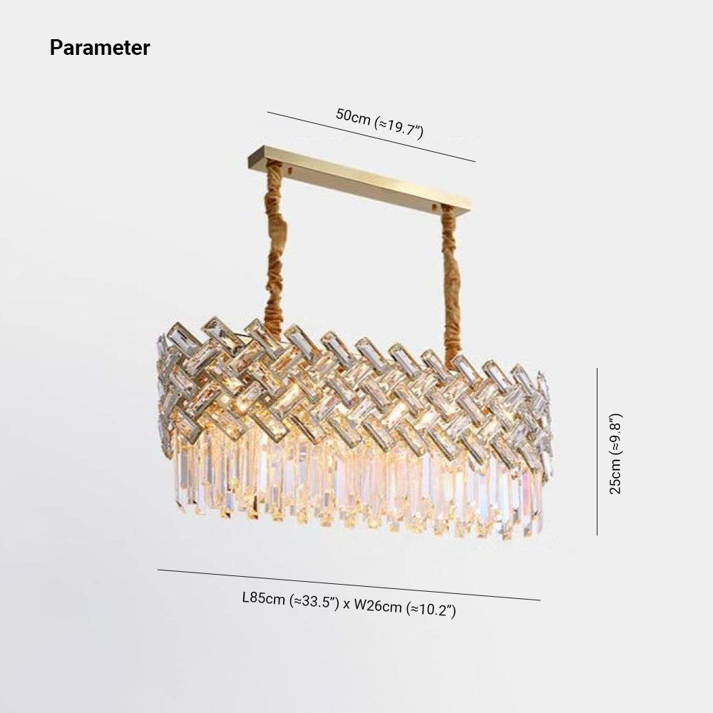 Konamud Luxury Gold Chandelier, Crystal & Metal