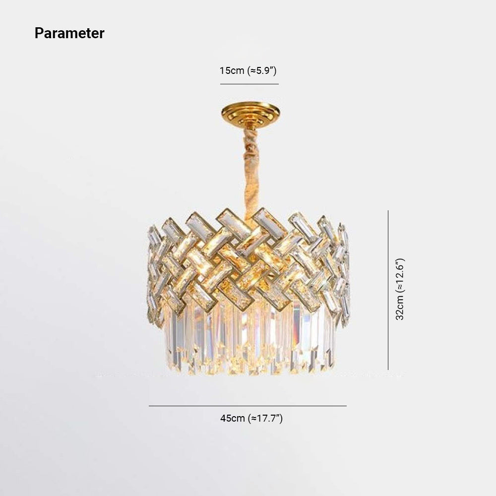 Konamud Luxury Gold Chandelier, Crystal & Metal