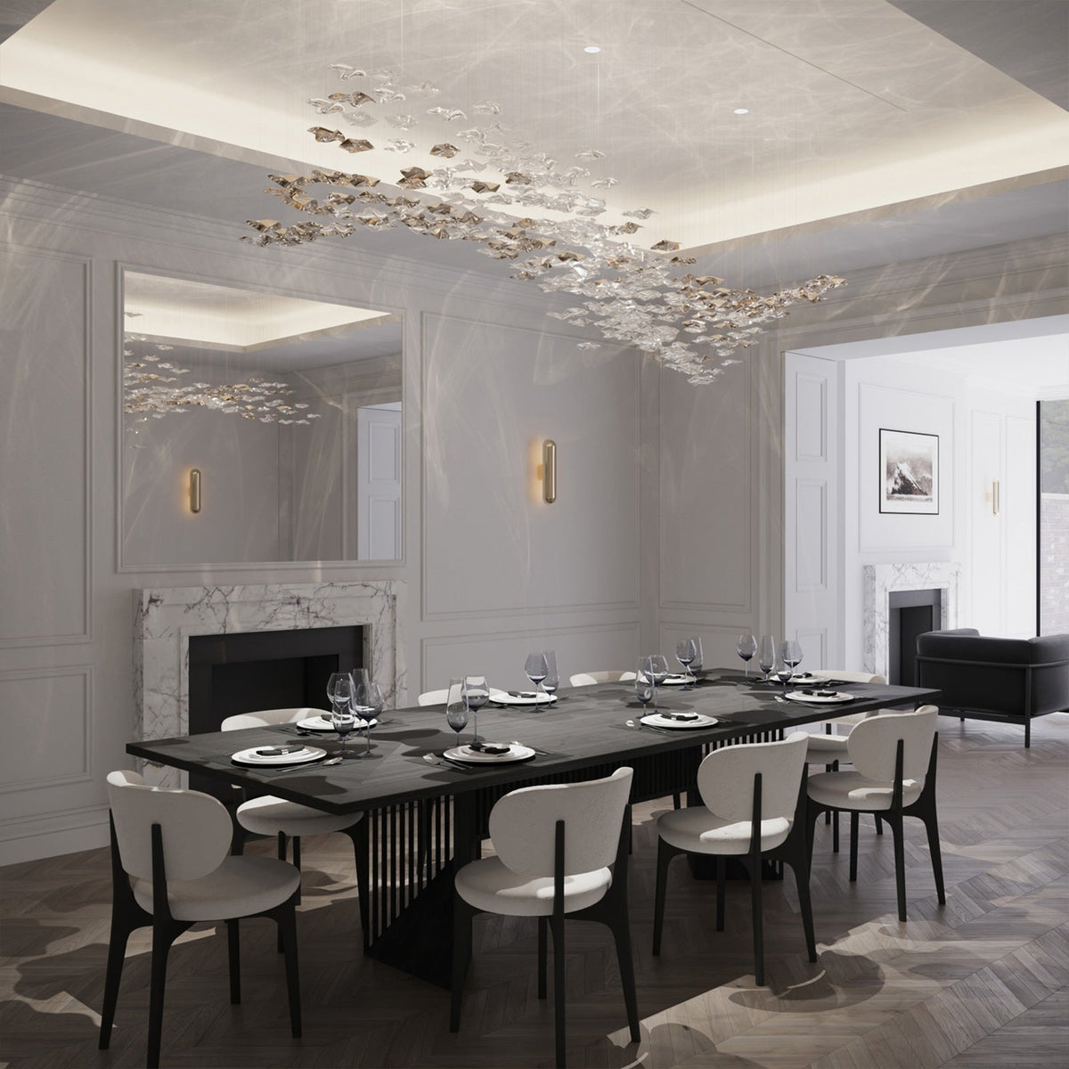 Lisk Luxury Brass Linear Chandelier