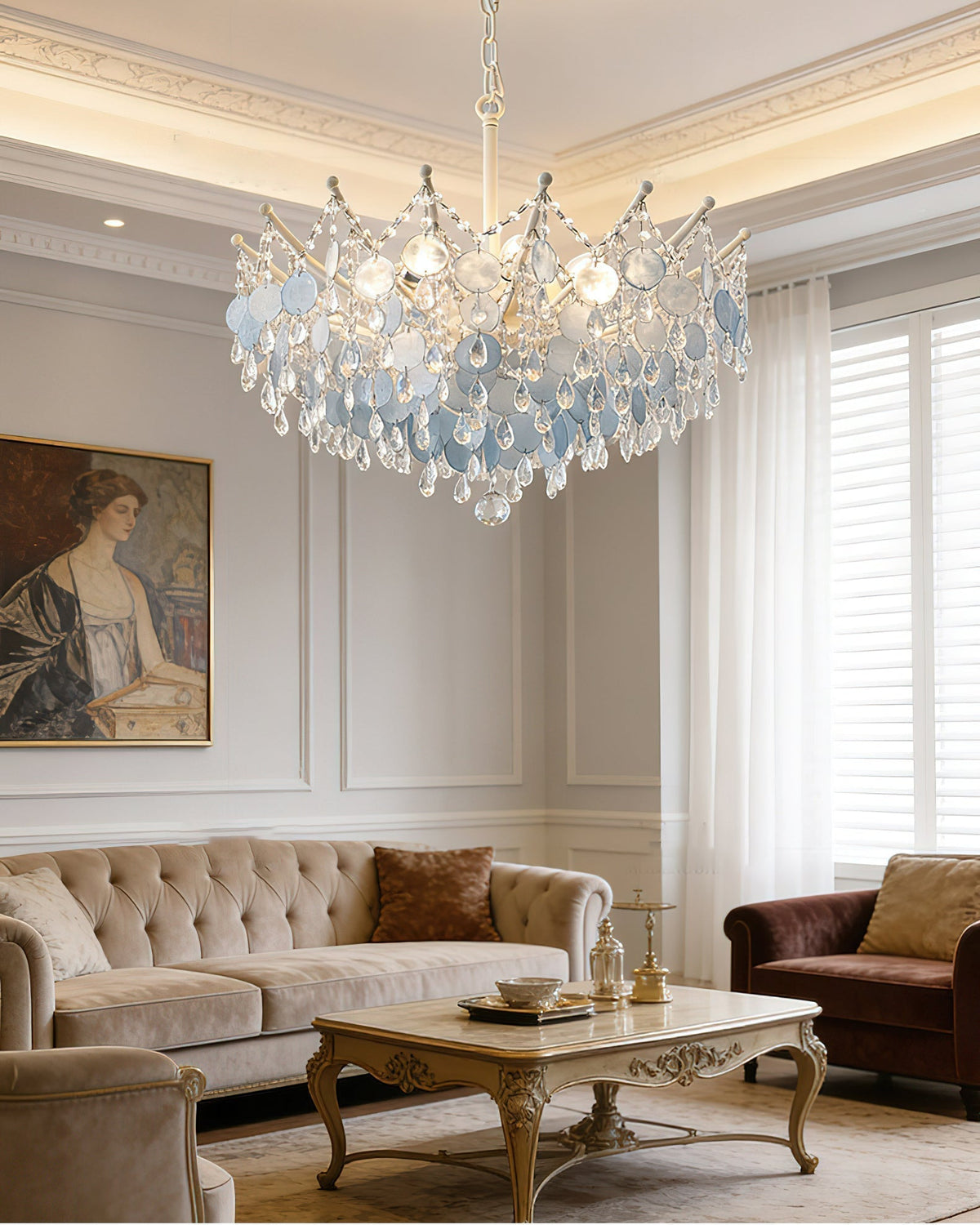 Avenorira Capiz Bead Chandelier