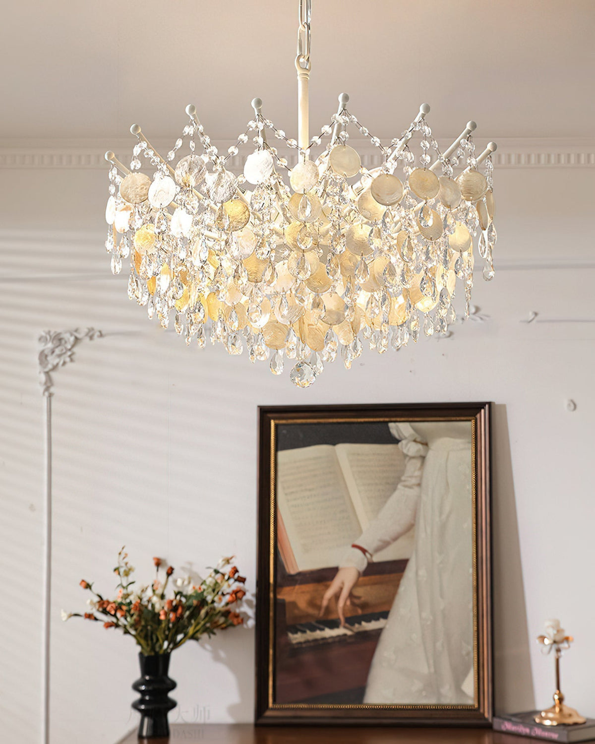Avenorira Capiz Bead Chandelier