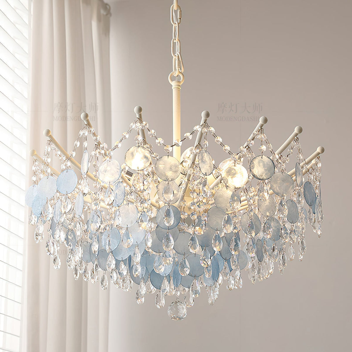 Avenorira Capiz Bead Chandelier