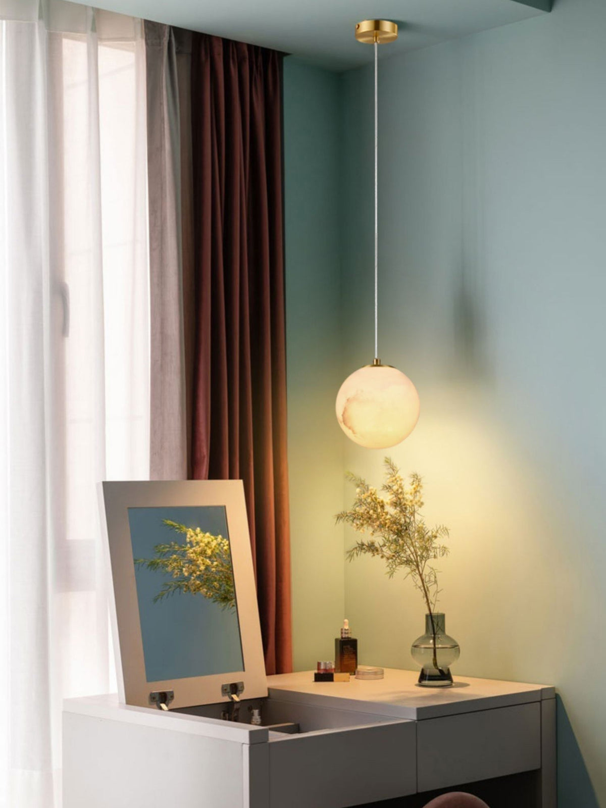 Uphaara Alabaster Pendant Light-Relic Pieces