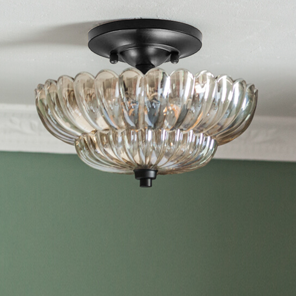 Zabumeri Modern Umbrella Glass Flush Mount Ceiling Light