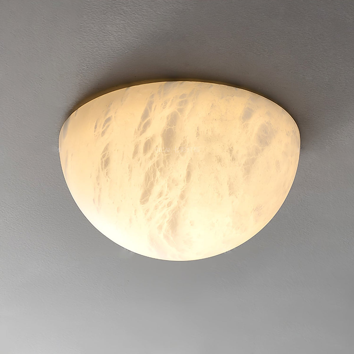 Elvar Semicircular   Minimalist Alabaster Ceiling Light