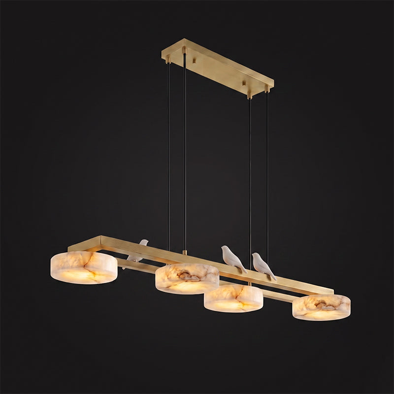 Havercombe Bird Alabaster Long Chandelier