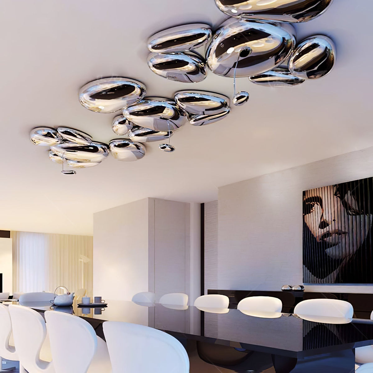 Radabes Contemporary Skydro Ceiling Light Smoke Gray