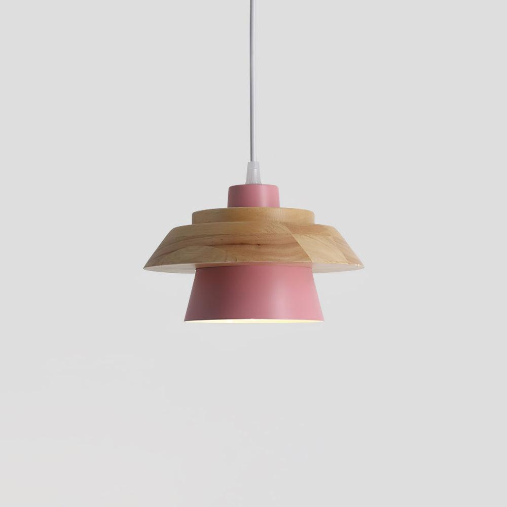 Fodobak Modern Metal/Wood Pendant Light, Multi Color