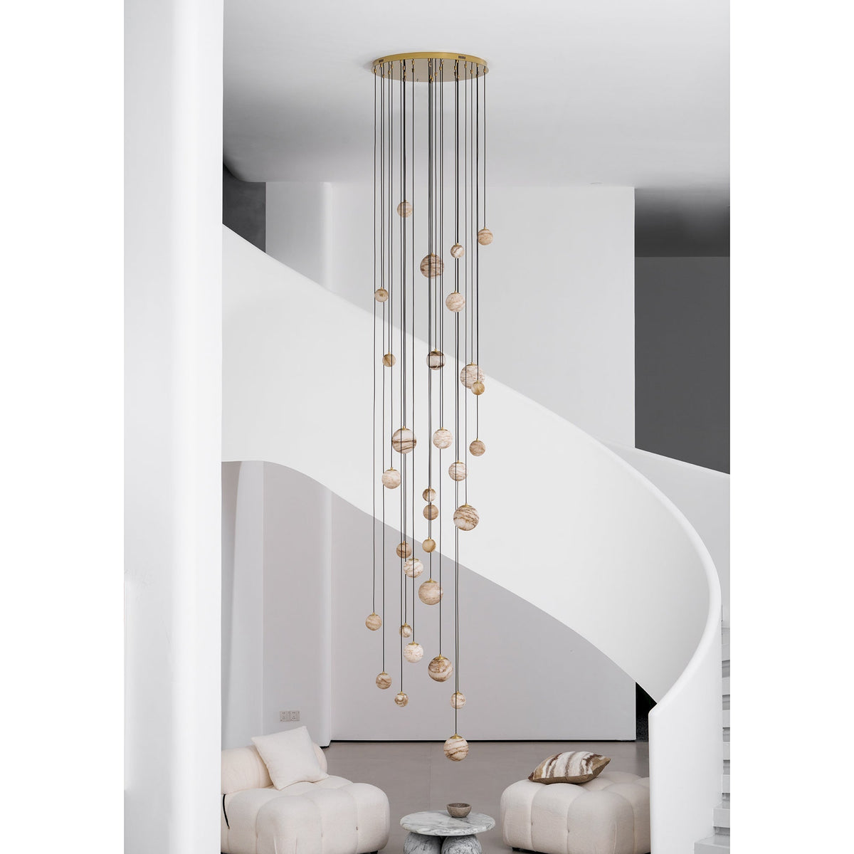 Sultana Chandelier Alabaster Cluster Orb Cascade