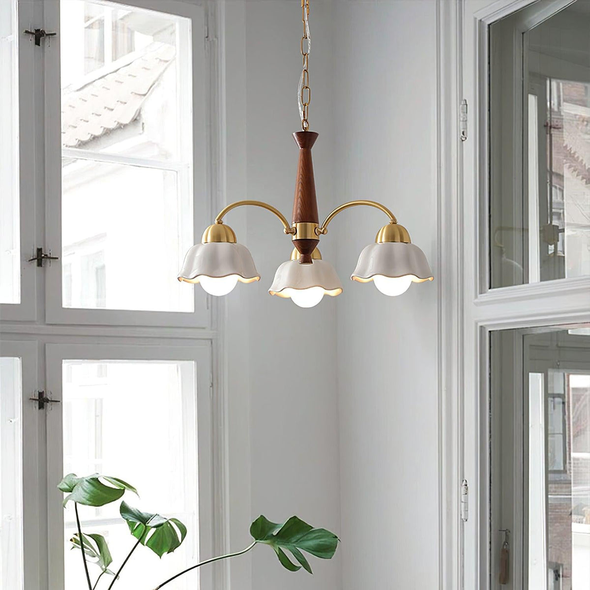 Pumikol Floral Chandeliers Wood Ceramic