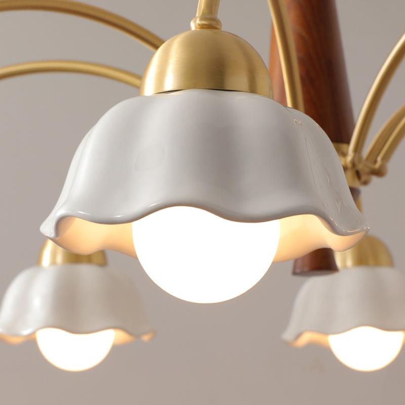 Pumikol Floral Chandeliers Wood Ceramic