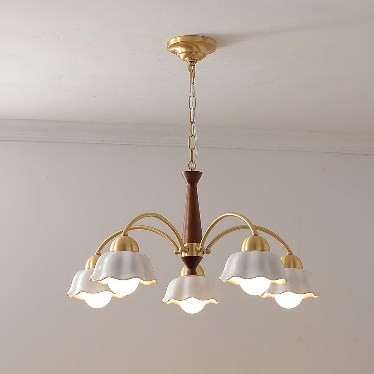 Pumikol Floral Chandeliers Wood Ceramic
