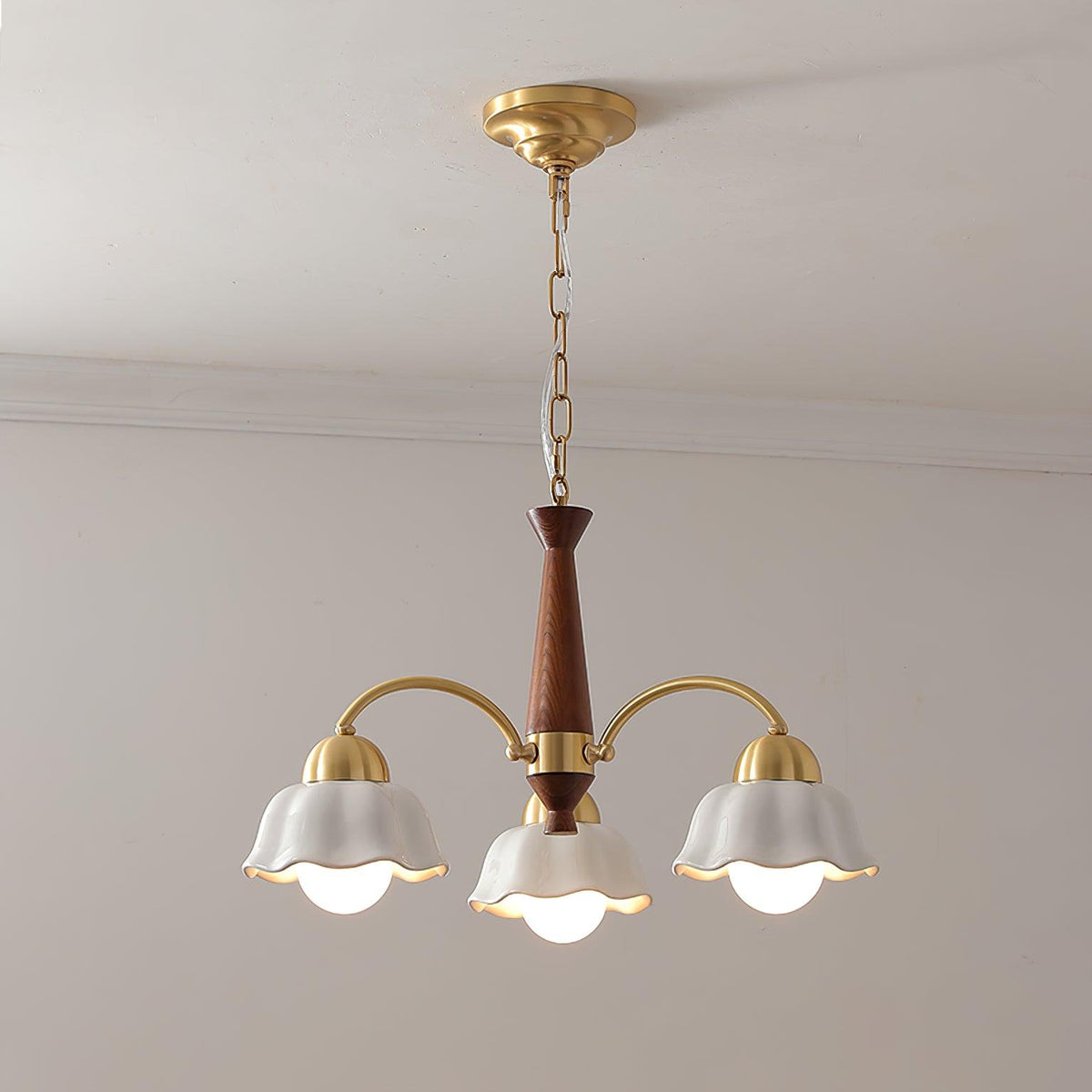 Pumikol Floral Chandeliers Wood Ceramic