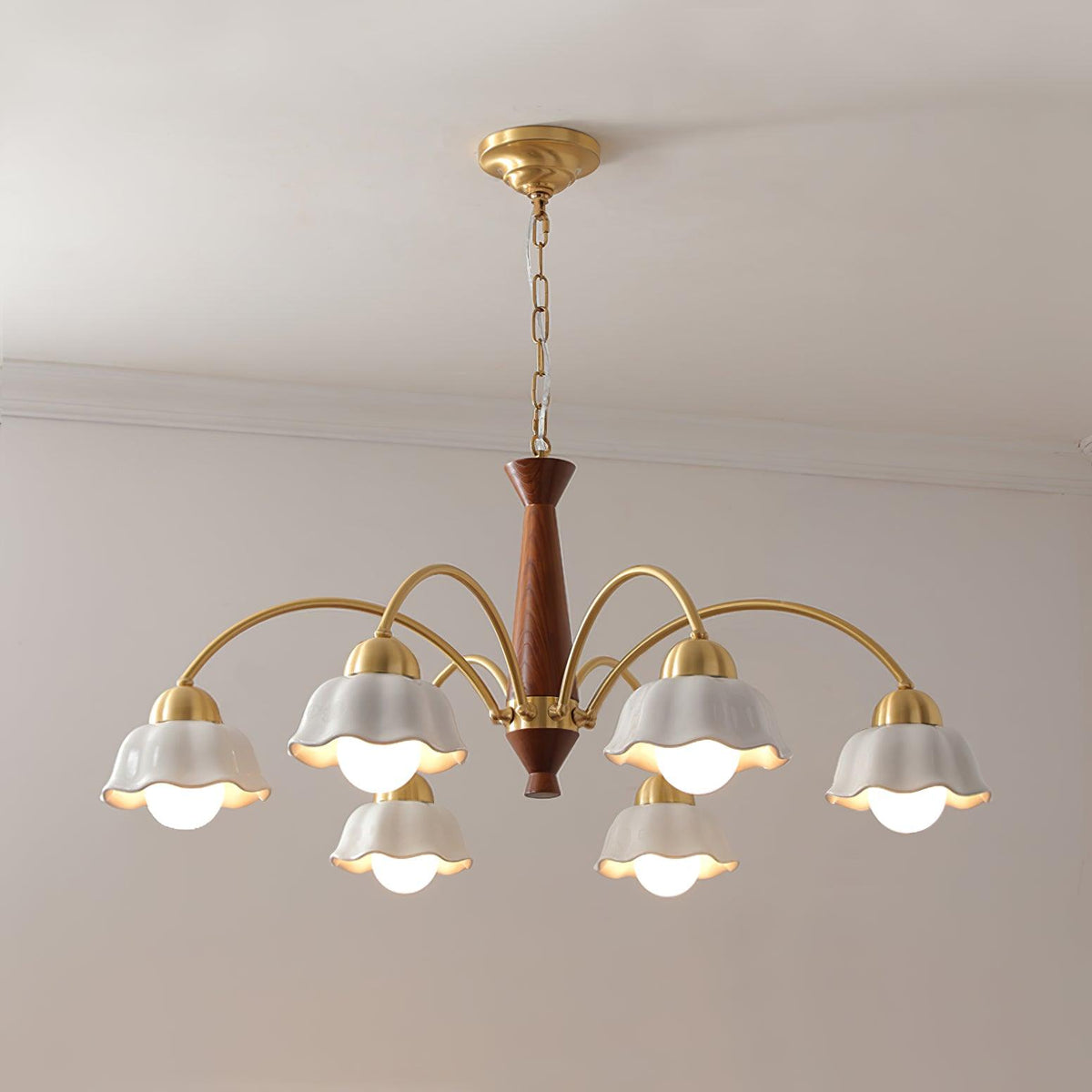 Pumikol Floral Chandeliers Wood Ceramic