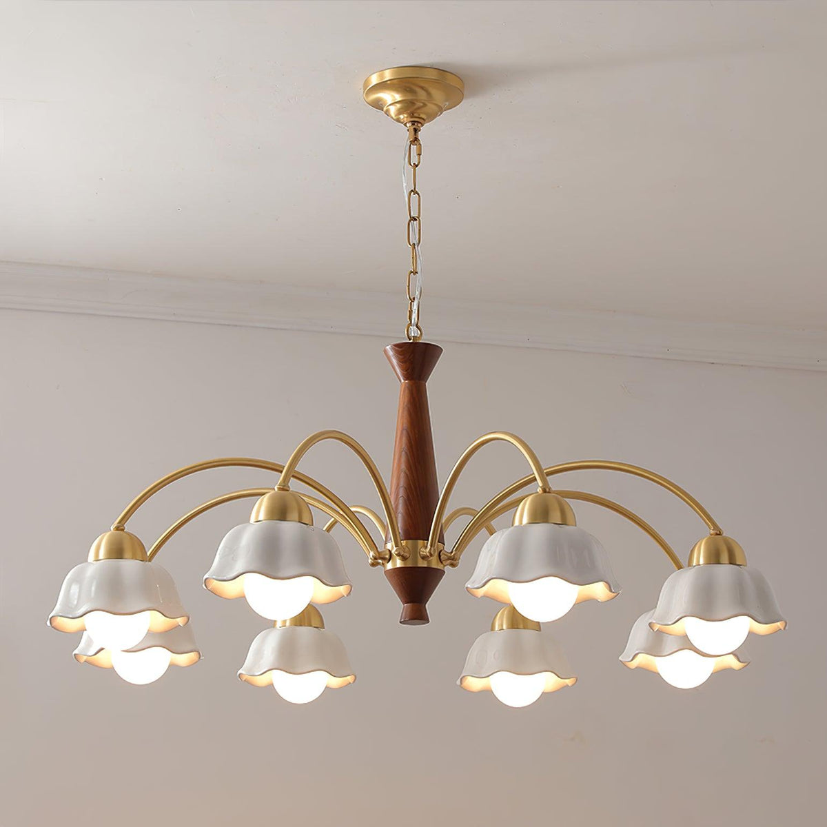 Pumikol Floral Chandeliers Wood Ceramic