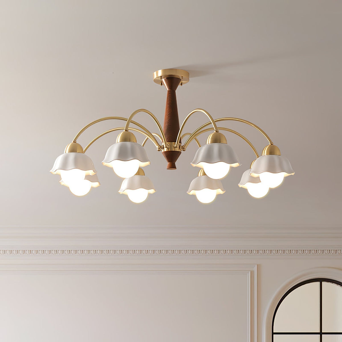 Pumikol Floral Chandeliers Wood Ceramic