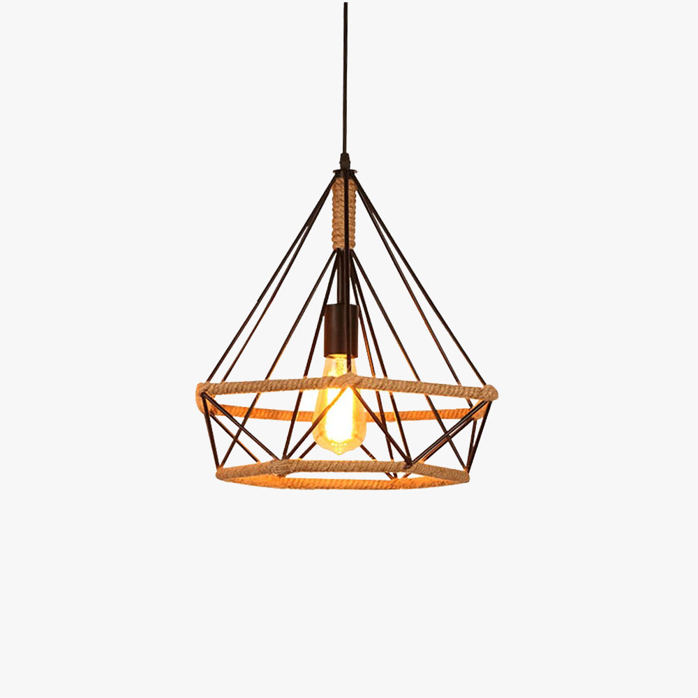 Juporelu Countryside Diamond Pendant Light Black Metal Kitchen/Cafe